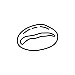 Handrawn vector Coffee bean on White Isolated background in doodle style