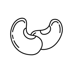 Obraz premium Mung Bean line doodle vector. Mung Bean on white background.