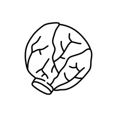 Brussel Sprouts doodle icon. Hand drawn black sketch. Vector Illustration