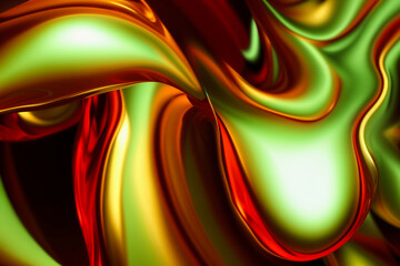 3d render, abstract background, iridescent holographic foil, metallic texture, ultraviolet wavy wallpaper, fluid ripples, liquid metal surface,