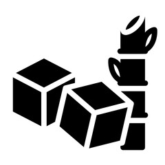 sugar cube glyph icon