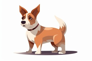 A dog in cartoon style on white background. Generative AI