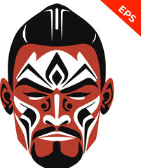 Red black, Tribal mask, Indigenous Pacific Islander mask, coloured face mask, warrior face painted