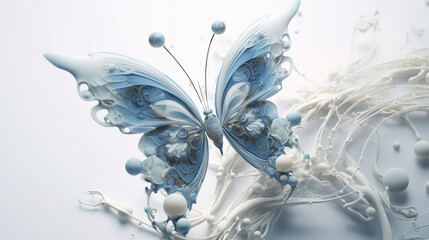 3d render illustration of a butterfly