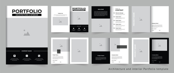 Architecture portfolio interior portfolio or real estate portfolio or portfolio template design