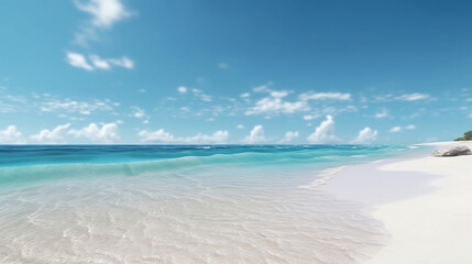 Fototapeta na wymiar Nature landscape view of beautiful tropical beach and sea in sunny day