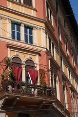 Obraz premium Old building along via Paolo Sarpi, Milan, Italy