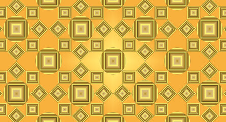 Obraz premium Gold seamless pattern with rhombuses and squares. Vector illustration.