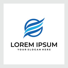 Modern Trendy Square Letter E Logo Design Vector Illustration.