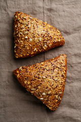 Two rye breads with seeds