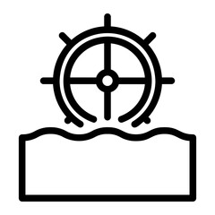 water mill line icon