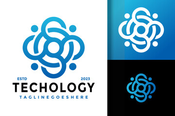 Abstract Technology Logo vector icon illustration