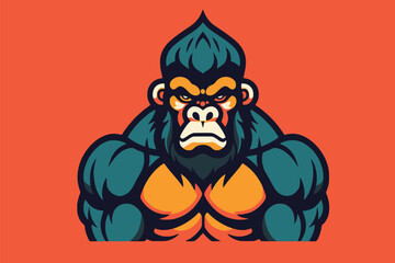 gorilla illustration mascot design logo