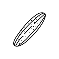 Cucumber vector doodle drawing icon. Vegetable in retro style, outline illustration of farm product for design advertising products shop or market.