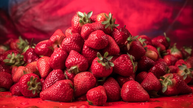 An image of a pile of freshly washed strawberries was uploaded - generative ai.