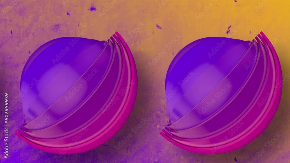Aufkleber Digital loop animation of a pattern of elegant geometric objects. 3d rendering