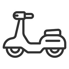 Moped for movement, scooter  - icon, illustration on white background, outline style