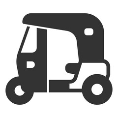 Tricycle, auto rickshaw  - icon, illustration on white background, glyph style