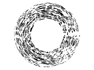 Grunge circle made of black ink.Grunge circle made of black paint.