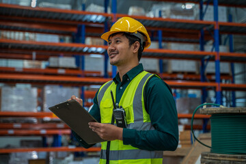 Engineer working in the factory,They Work at the Heavy Industry Manufacturing Factory.