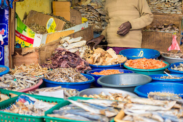 Fish stall on the coast of sri lanka