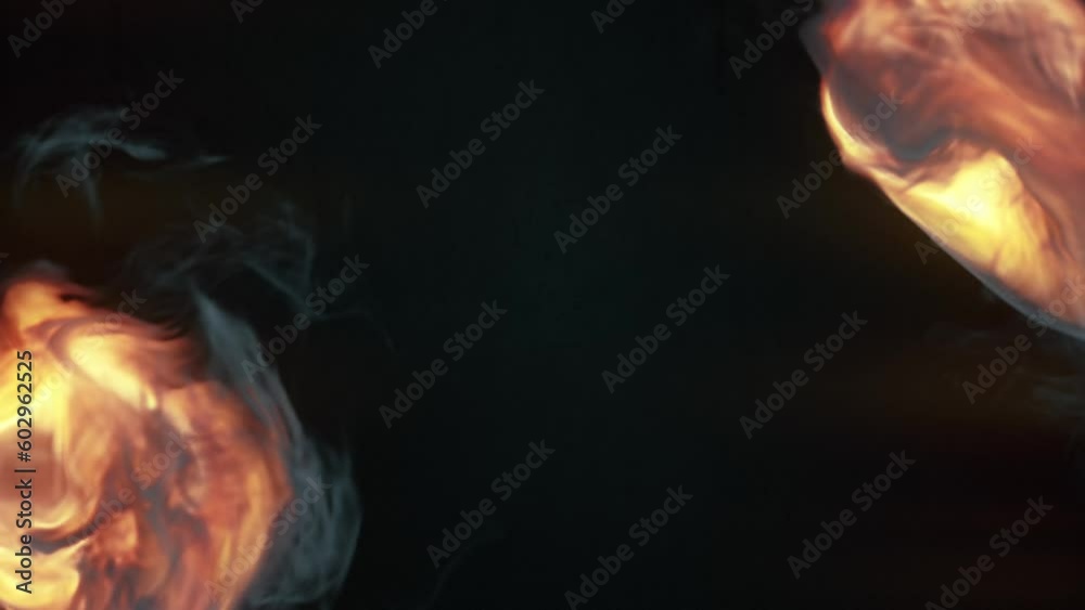 Poster Dance of fiery flames. 3d rendering digital loop animation background 4K