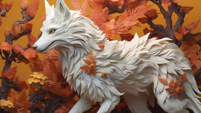 3d render illustration of a wolf