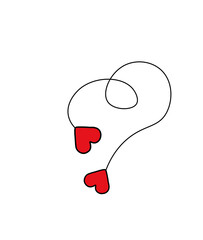 two connected red hearts on a transparent background