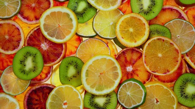 Beauty in Citrus: Natural Fruit Seamless Pattern with Kiwi and Lemon
