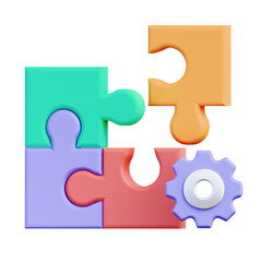 3d render of puzzle icon