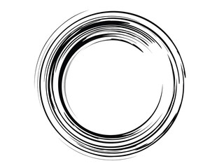 Grunge circle made of black ink.Grunge circle made of black paint.