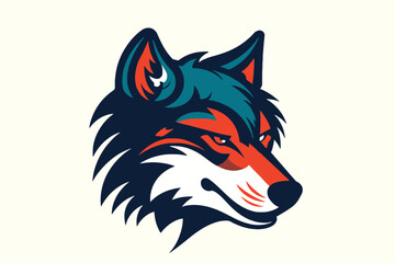 wolf head mascot gaming logo design