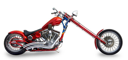 Rotes Mottorrad Seitenansicht