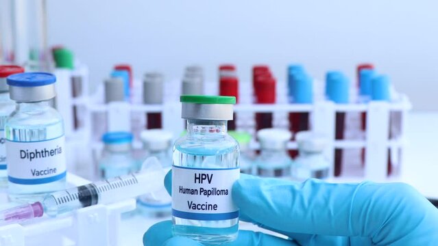 HPV vaccine in a vial, immunization and treatment of infection, vaccine used for disease prevention