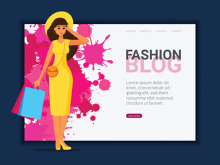 Flat Summer Holiday and Summer Camp poster with young girl