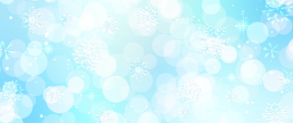 Cold image background of snowflakes