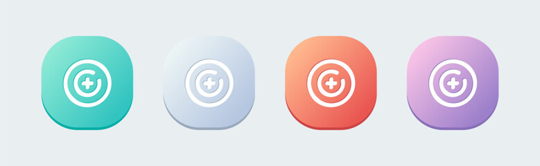 Target line icon in flat design style. Goal signs vector illustration.