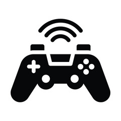 game controller glyph icon illustration vector graphic