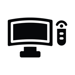 tv glyph icon illustration vector graphic
