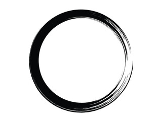 Grunge circle made of black paint using art brush.Grunge circle made of black paint.
