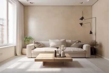 Fototapeta na wymiar interior background nobody armchair beige decor living contemporary light modern luxury lifestyle green. Generative AI.