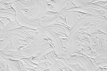 Texture of white paint with artist's brush strokes, template for wallpaper and cover. Gray pattern of abstract design 3d wall in trendy style.