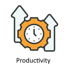 Productivity  vector Fill outline Icon Design illustration. Time Management Symbol on White background EPS 10 File