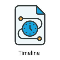 Timeline vector Fill outline Icon Design illustration. Time Management Symbol on White background EPS 10 File
