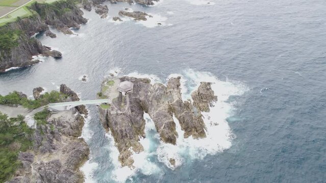 Sea of ​​Japan, Sado Island, aerial photography　日本の佐渡島空撮