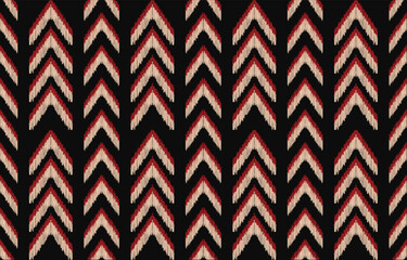 Ethnic abstract ikat art. Fabric Morocco, geometric ethnic pattern seamless  color oriental. Background, Design for fabric, curtain, carpet, wallpaper, clothing, wrapping, Batik, vector illustration