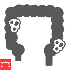 Bowel cancer glyph icon