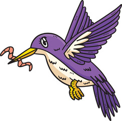 Mother Bird Cartoon Colored Clipart Illustration