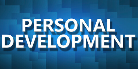 Personal Development on pixelated background