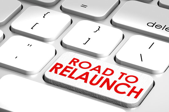 Keyboard with road to relaunch word